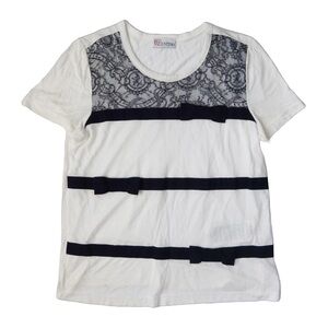 Red Valentino Lace & Bows Short Sleeved Tee
